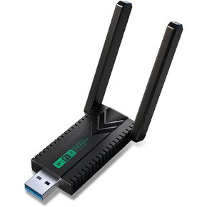WiFi Adapter for Desktop PC 1300Mbps, Dual Band 5GHz/2.4GHz Wireless Network Adapter for PC, USB 3.0 WiFi Dongle with High Gain Antenna for Windows 11/10/8/7 in Saudi Arabia