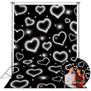 Early 2000s Photography Backdrop 5x7FT Red Heart Valentine Day Photo Background Sweet 16 18th 21th 30th Women Birthday Party Decorations Selfile Wall Decor in Saudi Arabia