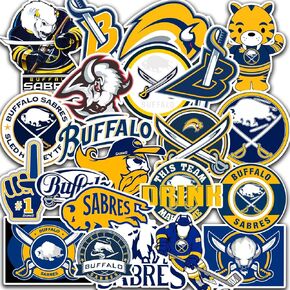 25 قطعة من ملصقات Buffalo American Hockey Sabers لزجاجة المياه، والكمبيوتر المحمول، والدراجة، والكمبيوتر، والدراجات النارية، وحقيبة السفر، وملصق تزيين ملصق السيارة in Kuwait