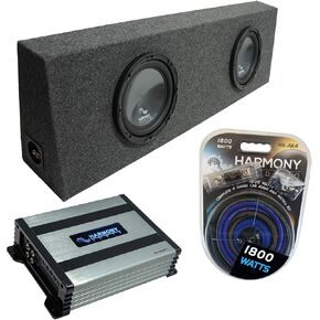 Harmony Audio Universal Standard Cab Truck Harmony Bundle R124 صندوق فرعي مزدوج مقاس 12 بوصة وHA-A400.1 أمبير in Kuwait