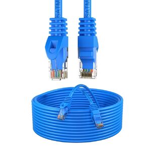 كابل تصحيح شبكة إيثرنت SATMAXIMUM Cat6 بسرعة 550 ميجا هرتز جيجابت للإنترنت، بدون مشبك للكمبيوتر الشخصي والكمبيوتر المحمول والمودم والموجه ووحدات التحكم - المنزل والمكتب، أزرق (15 قدم) in Kuwait