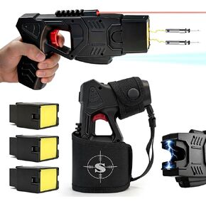 Self-Defense Heavy Duty Stun Gun for Men & Women Personal Protection Device Laser LED Alarm Rechargeable Cartridge System in Saudi Arabia