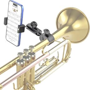 حامل هاتف Trumpet Lyre لفرقة السير [محمول خفيف الوزن] ذراع معدني قابل للتعديل لموسيقى الكلارينيت، النحاس المنخفض، الترومبون، Mellophone، يناسب iPhone 17 Pro Max 16 15 in Kuwait