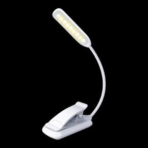 USB Rechargeable LED Eye Protection Reading Lamp Clip-on Light White 88x40x220mm Portable Book Light for Bedroom and Study in Saudi Arabia