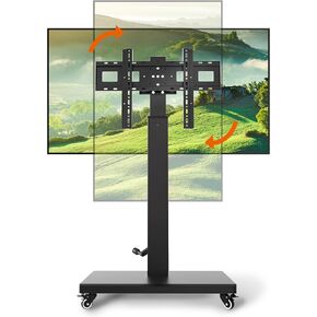 Mobile TV Cart Stand with Wheels for 32-80 Inch TVs,90°Landscape to Portrait Rotating,Manual Height Adjustable,Max VESA 600x400mm,Holds 110 Lbs,Mobile TV Cart Rolling TV Stand,XL-XZ08B in Saudi Arabia