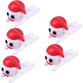 USB Cable 5pcs Anti-Disconnection Protective Cover Charger Cable Christmas Party Favor for Phone White Snowman Charger Cord Modeling in Kuwait