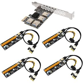 موسع Pci E إلى منفذ USB بطاقة محول Pci Express مع موصلات مطلية، توسيع فائق السرعة للتعدين وسطح المكتب، منافذ متعددة عملية in Kuwait