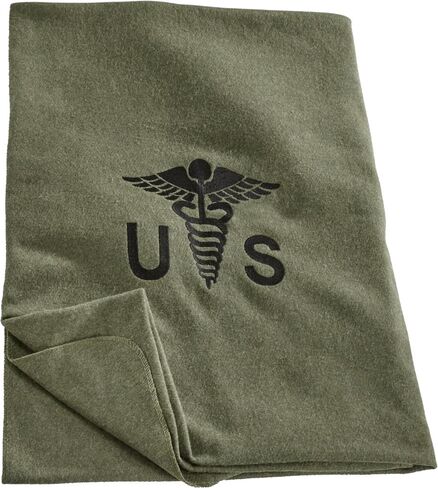 U.S. Military Medical Wool Blanket 64" x 90" Army Replica Emergency Blanket - Wool Blend, Olive Drab in Saudi Arabia