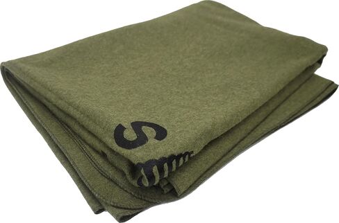 U.S. Military Medical Wool Blanket 64" x 90" Army Replica Emergency Blanket - Wool Blend, Olive Drab in Saudi Arabia