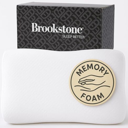 Brookstone Elite Dual Comfort Cooling Memory Foam Pillow - Innovative Hybrid Design, Adaptive BioSense Foam, Cool Touch Cover for Faster Sleep, Easy Care Machine Washable, 27'' x 20'' - White in Kuwait