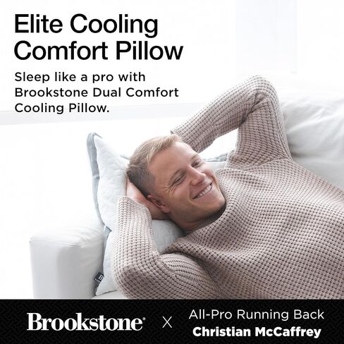 وسادة Brookstone Elite مزدوجة الراحة من إسفنج الذاكرة للتبريد - تصميم هجين مبتكر، إسفنج BioSense متكيف، غطاء رائع الملمس لنوم أسرع، يسهل العناية به ويمكن غسله في الغسالة، 68.58 سم × 50.8 سم - أبيض in Kuwait