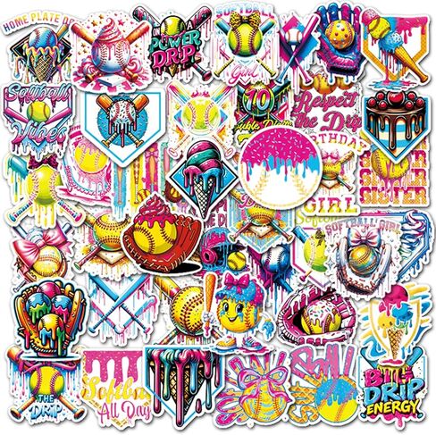 Basketball Sports Neon Stickers - 50 Pcs Waterproof Vinyl Decals Bulk for Kids Adults Men Boys March Madness Birthday Party Favors Gift Decorations for Kindle Laptop Water Bottle Skateboard in Saudi Arabia