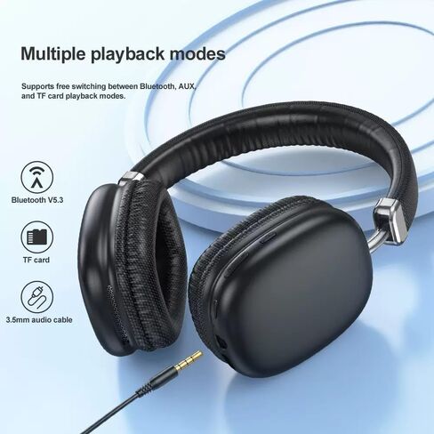 Wireless Headphones Over-Ear Bluetooth Adjustable 42 Hours of Listening Time Volume Control, Fitting in Gaming/Running/Sports Headphones for iPhone/Android/Samsung in Saudi Arabia
