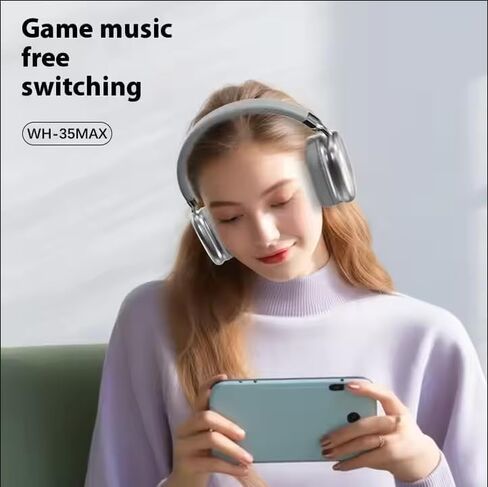 Wireless Headphones Over-Ear Bluetooth Adjustable 42 Hours of Listening Time Volume Control, Fitting in Gaming/Running/Sports Headphones for iPhone/Android/Samsung in Saudi Arabia