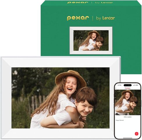 Pexar Terra 10.1 Inch Digital Picture Frame, Anti-Glare Screen for Extraordinary Clarity, Easy Share Photos or Videos via The Frameo App, The Good Choice for Gifting, Powered by Lexar in Saudi Arabia