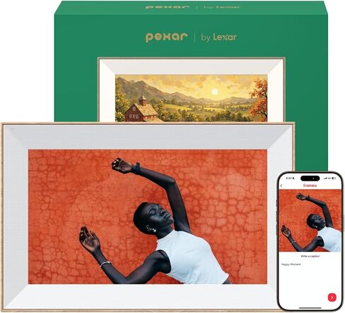Pexar Terra 10.1 Inch Digital Picture Frame, Anti-Glare Screen for Extraordinary Clarity, Easy Share Photos or Videos via The Frameo App, The Good Choice for Gifting, Powered by Lexar in Saudi Arabia