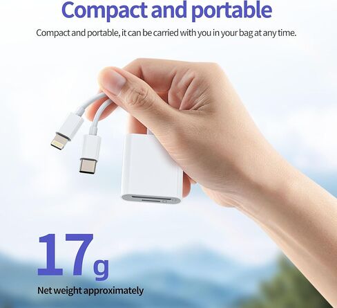 Lightning USB C إلى قارئ بطاقات SD لهاتف Iphone 17 16 15 Pro Max (2in2) محول عصا ذاكرة Micro SD للكاميرا الرقمية لمحول هاتف Apple TF ومنفذ TF لأجهزة Ipad متوافق مع Samsung S25 Fast Speed in Kuwait