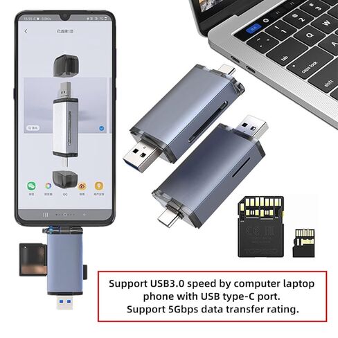 قارئ بطاقات NFHK USB 3.0 إلى UHS-III UHS-II SD4.0 TF Micro-SD للكاميرا والكمبيوتر المحمول والكمبيوتر اللوحي والهاتف والكاميرا in Saudi Arabia