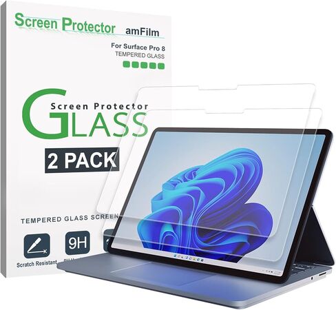 amFilm (2 Pack) Tempered Glass Screen Protector Compatible with Microsoft Surface Pro 11 2024/Surface Pro 10/Surface Pro9 (2022)/Surface Pro8 (2021) and Surface Pro X[13 inch],Support Surface Pen in Saudi Arabia