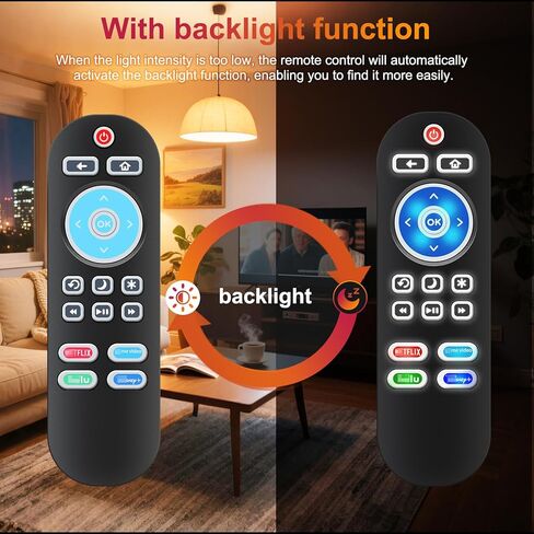 (عبوة من 2) جهاز تحكم عن بعد بديل بإضاءة خلفية متوافق مع Roku-TV (ليس لـ Roku Stick and Box) in Kuwait