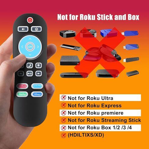 (عبوة من 2) جهاز تحكم عن بعد بديل بإضاءة خلفية متوافق مع Roku-TV (ليس لـ Roku Stick and Box) in Kuwait