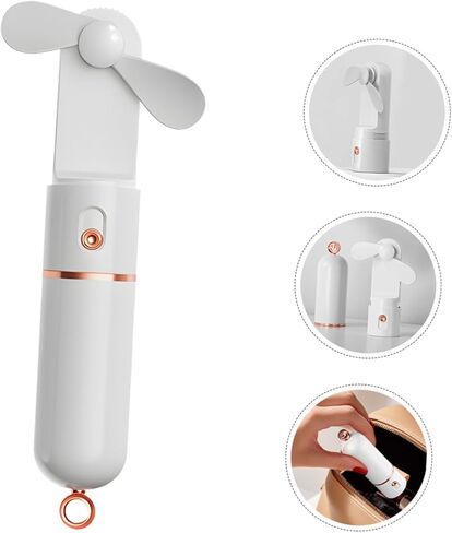 jojofuny Mini Handheld Fan Portable USB Rechargeable Small Pocket Fan with 3-speed Adjustable Wind, 2000mah Battery for Outdoor Travel and Personal Cooling, White in Saudi Arabia