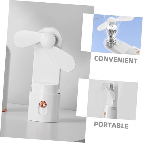 jojofuny Mini Handheld Fan Portable USB Rechargeable Small Pocket Fan with 3-speed Adjustable Wind, 2000mah Battery for Outdoor Travel and Personal Cooling, White in Saudi Arabia