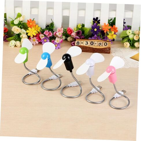 5pcs USB Mini Flexible Neck Quiet Small Fans for Computer Cooling, Portable Personal Desk Fans with Adjustable Gooseneck for Home Office Use (random Color) in Saudi Arabia
