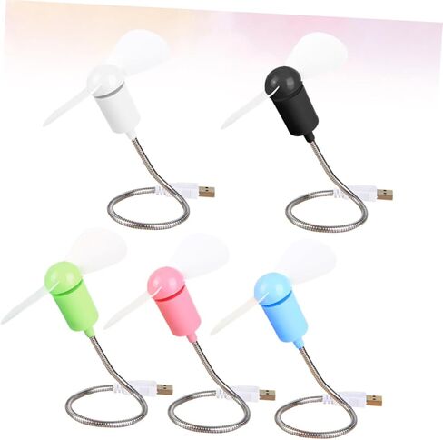 5pcs USB Mini Flexible Neck Quiet Small Fans for Computer Cooling, Portable Personal Desk Fans with Adjustable Gooseneck for Home Office Use (random Color) in Saudi Arabia