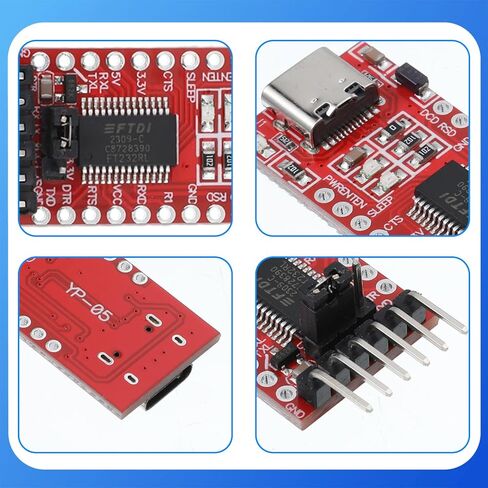 2PCS Mini USB to TTL Serial Converter Adapter, 3.3V/5.5V FTDI Breakout Board with Jumper Wires Type-c Cable in Saudi Arabia