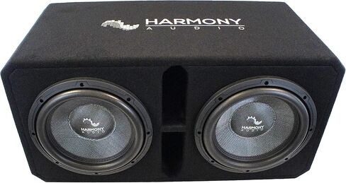 Harmony Audio HA-C2X12D4 Universal Dual 12 "سلسلة كربون مزودة بفتحات تهوية محملة بقدرة 2200 وات 1 أوم صندوق فرعي in Kuwait