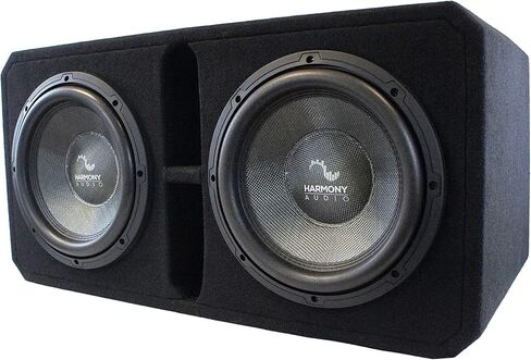 Harmony Audio HA-C2X12D4 Universal Dual 12 "سلسلة كربون مزودة بفتحات تهوية محملة بقدرة 2200 وات 1 أوم صندوق فرعي in Kuwait