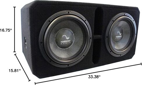 Harmony Audio HA-C2X12D4 Universal Dual 12 "سلسلة كربون مزودة بفتحات تهوية محملة بقدرة 2200 وات 1 أوم صندوق فرعي in Kuwait