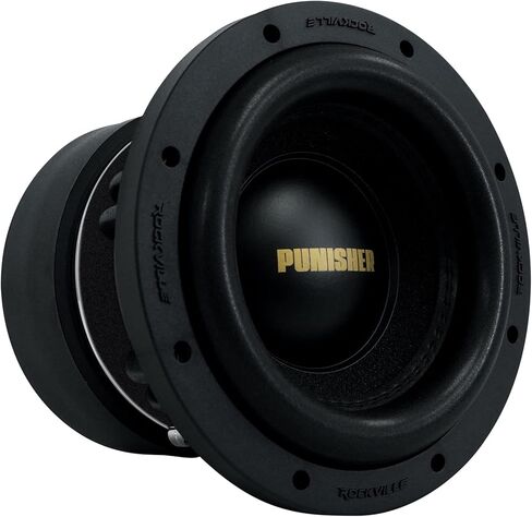 Rockville Punisher 8D2 8" 3000-Watt Peak / 750-Watt RMS Dual 2-Ohm Competition Car Subwoofers, Cast Aluminum Basket, 2.5 in Black Aluminum Voice Coil, SPL Builds & Custom Installs, 2-Piece in Saudi Arabia