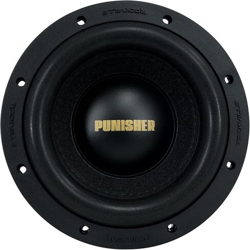 Rockville Punisher 8D2 8" 3000-Watt Peak / 750-Watt RMS Dual 2-Ohm Competition Car Subwoofers, Cast Aluminum Basket, 2.5 in Black Aluminum Voice Coil, SPL Builds & Custom Installs, 2-Piece in Saudi Arabia