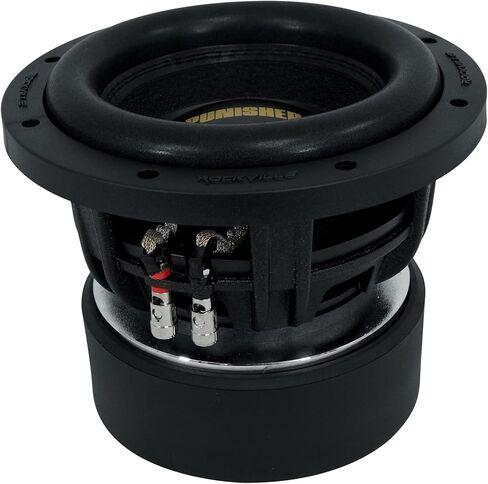 Rockville Punisher 8D2 8" 3000-Watt Peak / 750-Watt RMS Dual 2-Ohm Competition Car Subwoofers, Cast Aluminum Basket, 2.5 in Black Aluminum Voice Coil, SPL Builds & Custom Installs, 2-Piece in Saudi Arabia