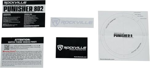 Rockville Punisher 8D2 8" 3000-Watt Peak / 750-Watt RMS Dual 2-Ohm Competition Car Subwoofers, Cast Aluminum Basket, 2.5 in Black Aluminum Voice Coil, SPL Builds & Custom Installs, 2-Piece in Saudi Arabia