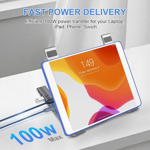 حامل محطة إرساء الكمبيوتر المحمول 8 في 1 USB C، محور USB C مع HDMI 4K، 2 USB 3.0، PD 100W، حامل تبريد كمبيوتر متعدد المنافذ، محطة إرساء محمولة لأجهزة MacBook/Air/Dell/Hp/Surface/Lenovo in Kuwait