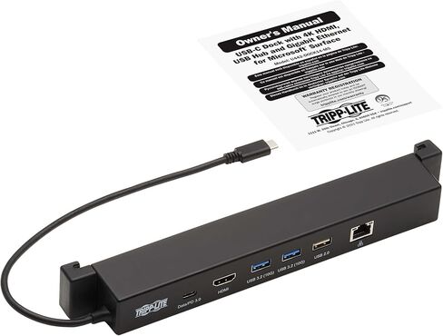 Tripp Lite USB-C Docking Station for Microsoft Surface, 4K HDMI @ 30Hz, Three USB 3.2 Gen 2 up to 10 Gigabytes Per Second, 100W USB-C Charging, Gigabit Ethernet Port, 1-Year Warranty (U442-DOCK14-MS) in Saudi Arabia