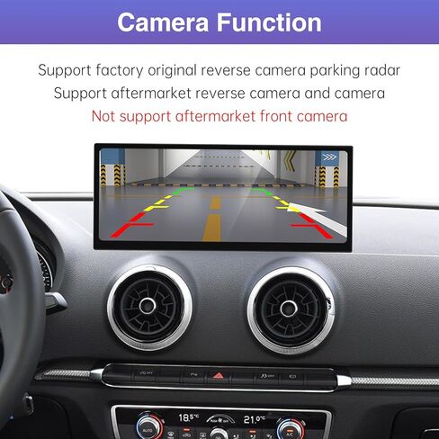 Road Top 12.3 بوصة راديو السيارة CarPlay اللاسلكي شاشة لمس ضيقة للغاية لسيارة Audi A3/S3 2014-2019 سنة مع نظام MIB، شاشة الوسائط المتعددة ستيريو راديو السيارة، تدعم نظام Android اللاسلكي التلقائي، Mirrorlink in Saudi Arabia