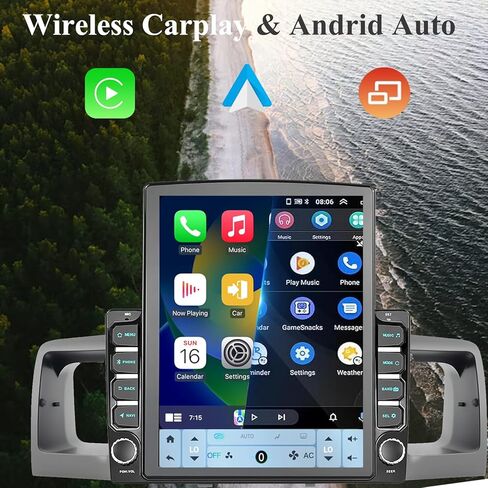 راديو سيارة Android 15 مقاس 9.7 بوصات متوافق مع Toyota Corolla 2003-2008 (إصدار غير J.B.L)، CarPlay/Android Auto، 2G+64G، GPS، Bluetooth 5.1، دعم التحكم في عجلة القيادة وكاميرا احتياطية in Kuwait