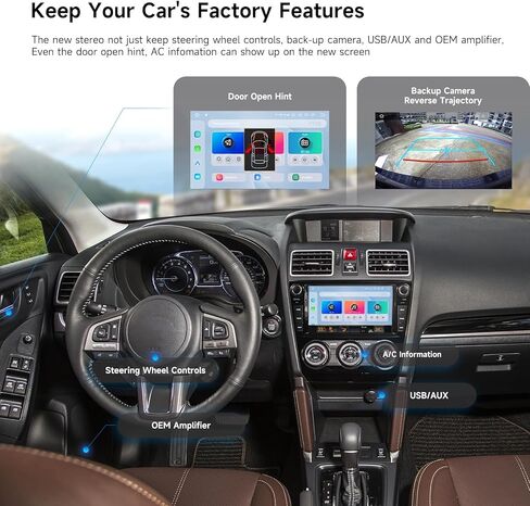 وحدة رأس ستيريو للسيارة Dasaita 8GB+256GB لسيارة Subaru Forester 2015-2018 WRX 2016-2021، CarPlay Android Auto، Android 13 GPS Navigation، شاشة QLED 8 بوصة، مقابض/أزرار/تحكم صوتي، التوصيل والتشغيل in Saudi Arabia
