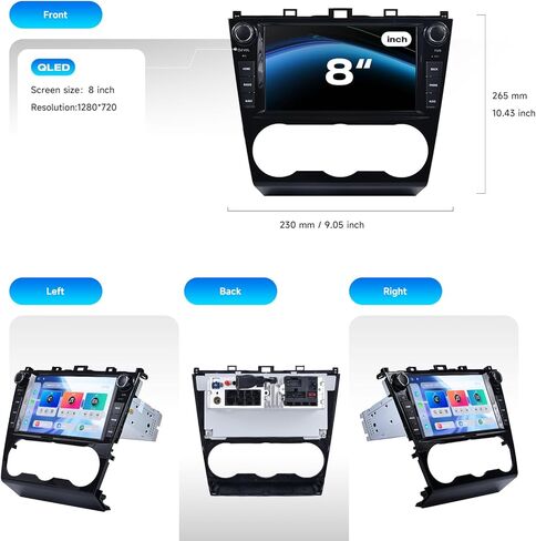 وحدة رأس ستيريو للسيارة Dasaita 8GB+256GB لسيارة Subaru Forester 2015-2018 WRX 2016-2021، CarPlay Android Auto، Android 13 GPS Navigation، شاشة QLED 8 بوصة، مقابض/أزرار/تحكم صوتي، التوصيل والتشغيل in Saudi Arabia