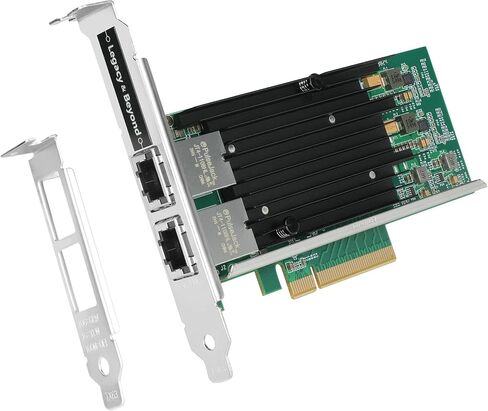 SIIG Dual Port 10G Gigabit Ethernet PCIe Network Card, PCIe 2.0 x8 to Dual RJ-45 Port, Intel X540-T2 Chipset, Extra Large Heat Sink, Dual-Profile Brackets (LB-GE0311-S1) in Saudi Arabia