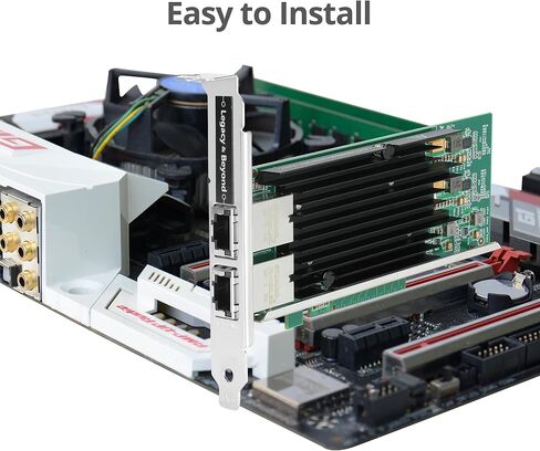 SIIG Dual Port 10G Gigabit Ethernet PCIe Network Card, PCIe 2.0 x8 to Dual RJ-45 Port, Intel X540-T2 Chipset, Extra Large Heat Sink, Dual-Profile Brackets (LB-GE0311-S1) in Saudi Arabia