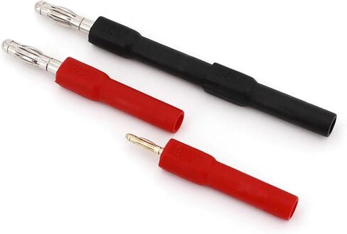 10Pcs Red and Black Brass 4mm Male Banana to 2mm Female Jack Adapter Connector in Saudi Arabia