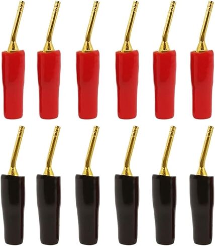 12Pcs/lot Small Gold-Plated 2mm Banana Curved Pin Audio Speaker Plugs Screw Lock Wiring Terminal Banana Connector in Saudi Arabia