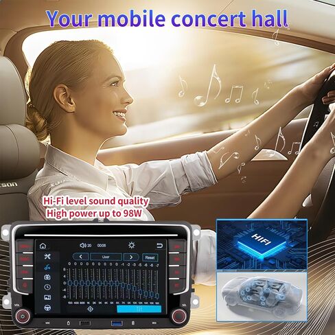راديو تلقائي لسيارة VW Volkswagen Jetta Golf Passat Tiguan Seat Touran Skoda Wireless CarPlay Car Stereo، 7 بوصات Android Auto IPS، 16EQ DSP، Bluetooth5.0، FM، كاميرا احتياطية لراديو Jetta in Saudi Arabia