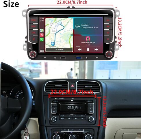 راديو تلقائي لسيارة VW Volkswagen Jetta Golf Passat Tiguan Seat Touran Skoda Wireless CarPlay Car Stereo، 7 بوصات Android Auto IPS، 16EQ DSP، Bluetooth5.0، FM، كاميرا احتياطية لراديو Jetta in Saudi Arabia