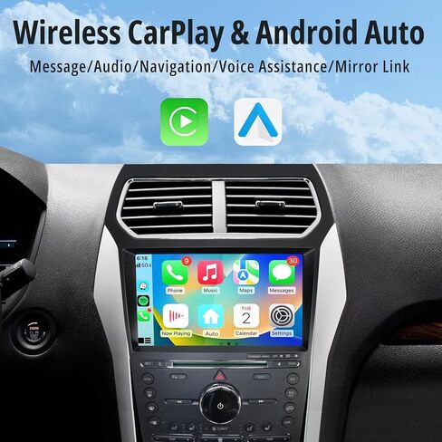 ترقية ستيريو راديو السيارة لسيارة Ford Explorer 2011-2019 مع Qualcomm 8 Core 4GB+64GB Wireless CarPlay Android Auto، 10.1 بوصة Ford Explorer Stereo Bulid في EQ، DSP، Bluetooth، FM، AM، كاميرا احتياطية، SWC، WiFi، GPS. in Kuwait